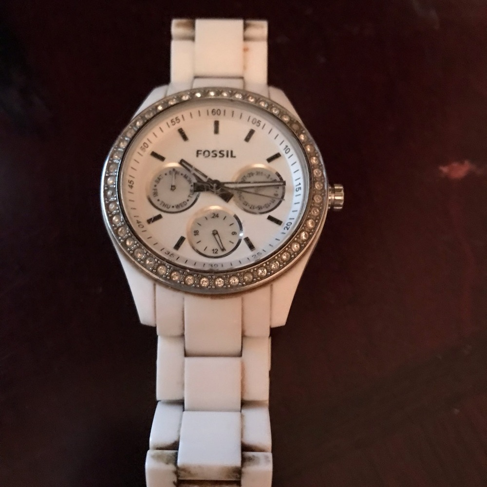 Fossil white watch. Womens